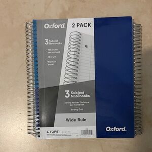 Oxford Blue and Gray Wide Rule Notebooks 2 Pack